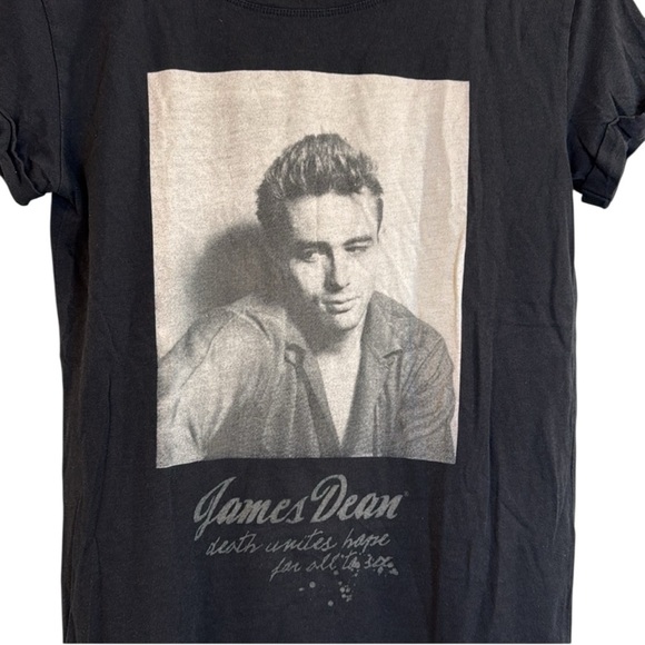 Pull&Bear Woman’s Black Vintage James Dean Graphic Tee - Picture 5 of 5